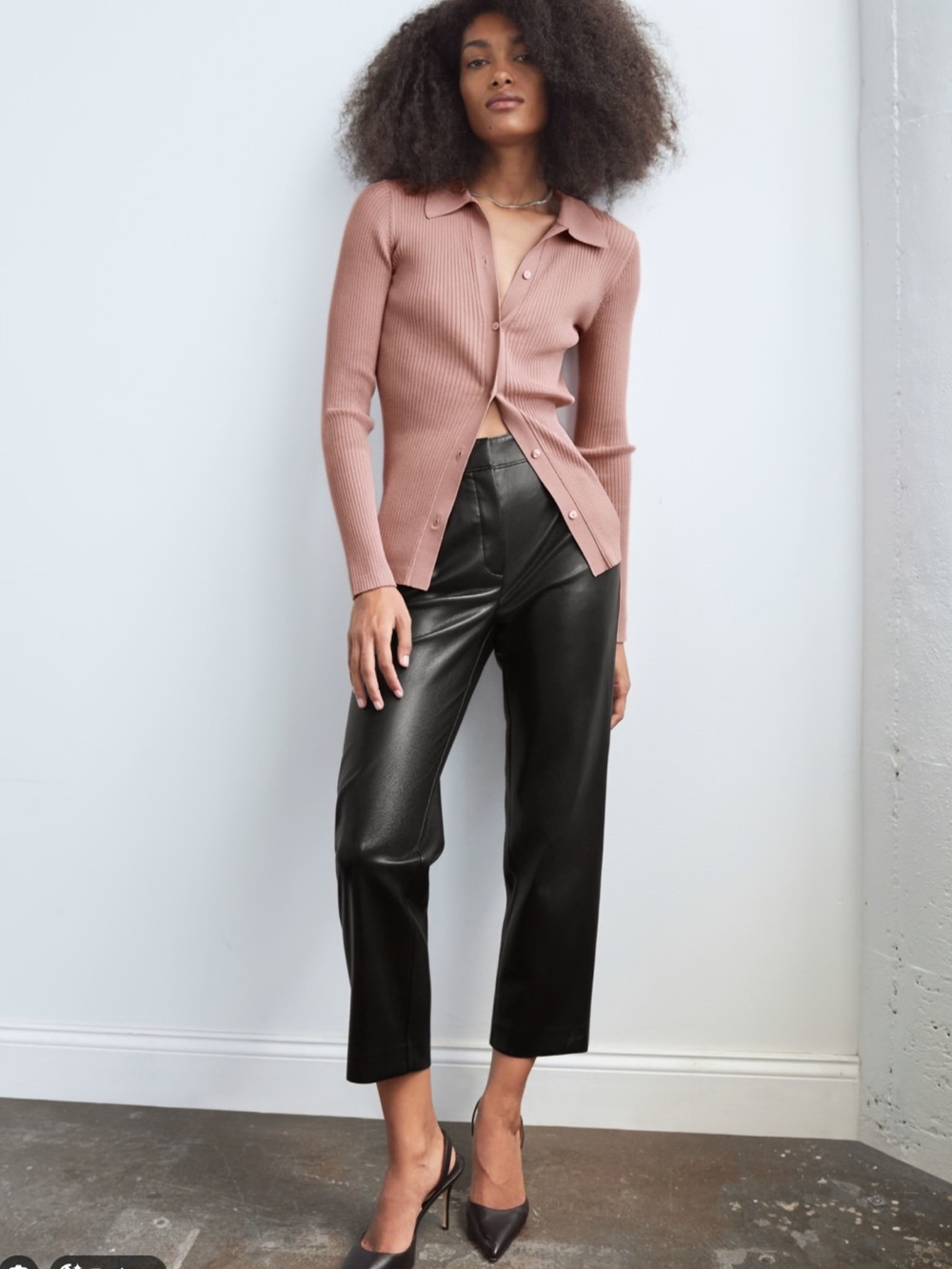 Aritzia Babaton Command Cropped Faux Leather Pant